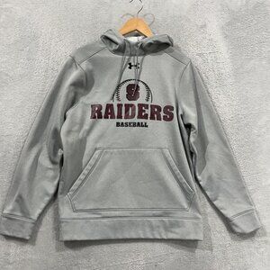 Under Armour Hoodie Mens Small Loose Raiders Baseball Pullover Gray Athletic